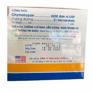 Alphachymotrypsin (Chymotrypsin 4200 IU) Usa-Nic (H/1000 Viên)