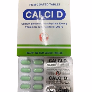 Calci D (Calcium gluconate,Vitamin D3) Robinson (H/100v)-Viên Nén