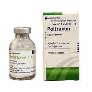Poltraxon 1g (Ceftriaxon) Polpharma (H/1 Lọ)