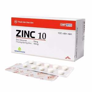 Zinc 10 (Kẽm Gluconat) Agimexpharm (H/100v)