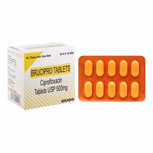 Brucipro Tablets 500mg (Ciprofloxacin) Brawn (H/100v)