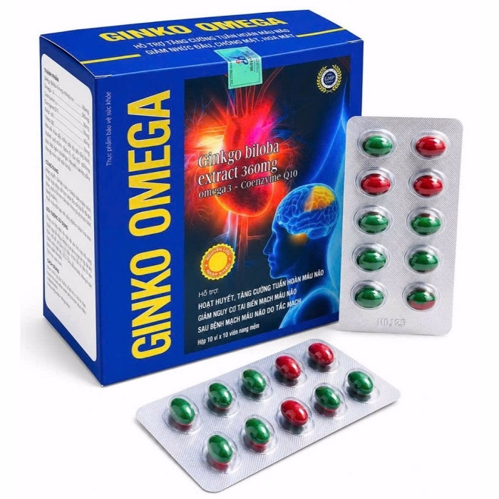 Ginko Omega Ginkgo biloba extract 360mg Tradiphar (H/10v)-Viên nang mềm