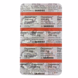 Ospamox 250mg (Amoxicillin) Sandoz (Lốc/10vỉ/10viên)