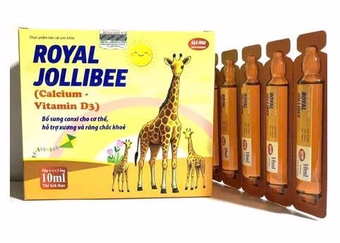 Royal Jolibee (Calcium&Vitamin D3) Gia Phú (Hộp/20 ống/10ml)