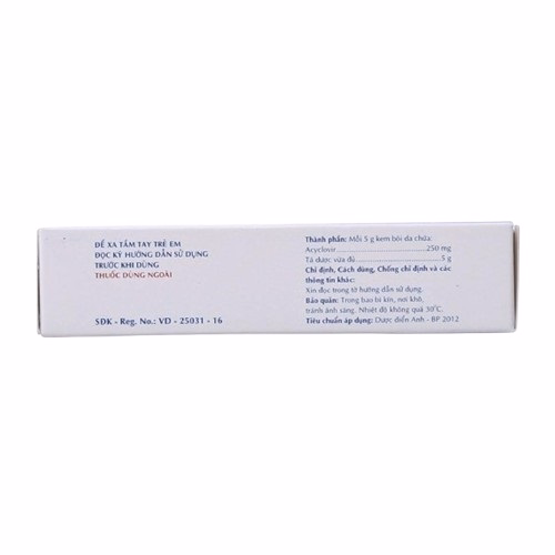 Acyclovir Cream 250mg (Aciclovir / Acyclovir) Stada (Tuýp 2gr)
