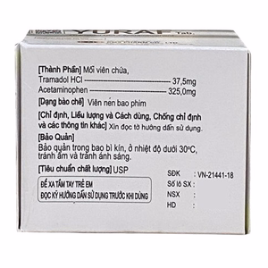 Yuraf (Paracetamol 325mg + Tramadol 37.5mg) KMS (H/100v)