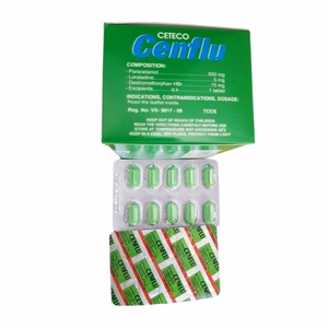 Cenflu (Paracetamol 650mg + Dextromethorphan 15mg + Loratadin 5mg) Ceteco (H/100v)