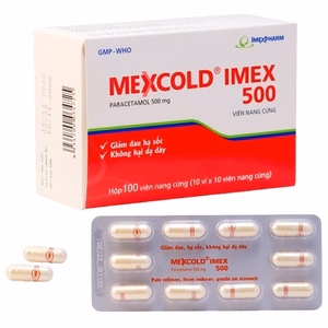 Mexcold Imex 500 (Paracetamol) Imexpharm (H/100v)-Viên Nang Cứng