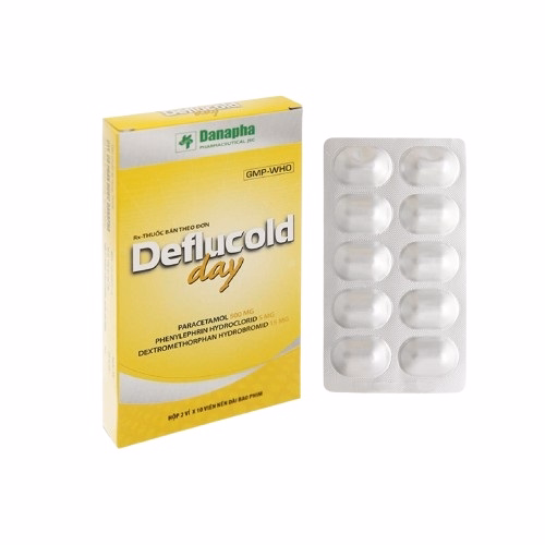 Deflucold Day (Paracetamol 500mg + Dextromethorphan 15mg + Phenylephrin 5mg) Danapha (H/20v)