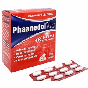 Phaanedol Plus Extra Strength (Paracetamol 500mg + Cafein 65mg) Usa-Nic (H/180v)