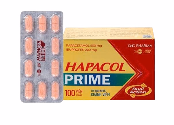 Hapacol Prime (Paracetamol 500mg + Ibuprofen 200mg) DHG Pharma (H/100v)
