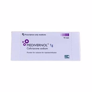 Medivernol (Ceftriaxon 1g) Medochemie (H/10 Lọ)