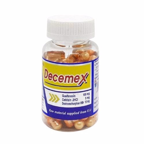 Decemex (Guaifenesin + Dextromethorphan + Cetirizine) Usa-Nic (Chai/ 100v)
