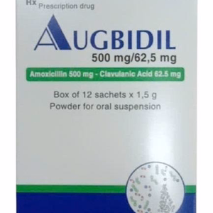 Augbidil 500mg/62.5mg (Amoxicillin, Acid Clavulanic) Bidiphar (H/12 gói)